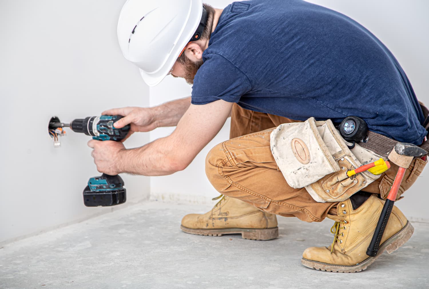 Handyman using a drill